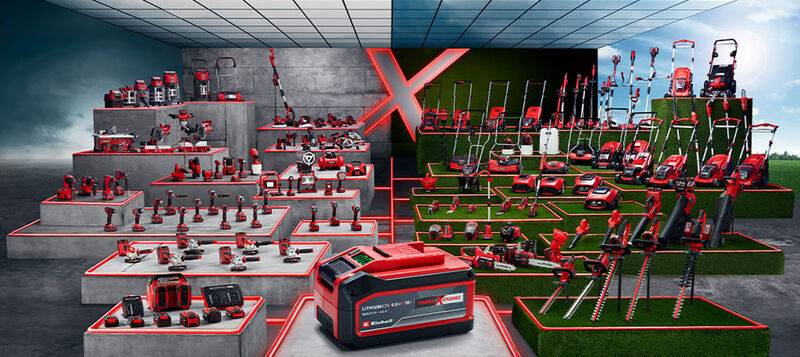montage-fait-par-la-marque-einhell-qui-montre-tous-les-outils-électroportatifs-de-la-gamme-power-x-change