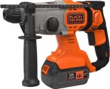BLACK+DECKER Marteau perforateur sans fil 18V SDS-Plus, batterie 4.0Ah, chargeur 2A, coffret, poignée réglable, éclairage LED, BCD900M1K-QW